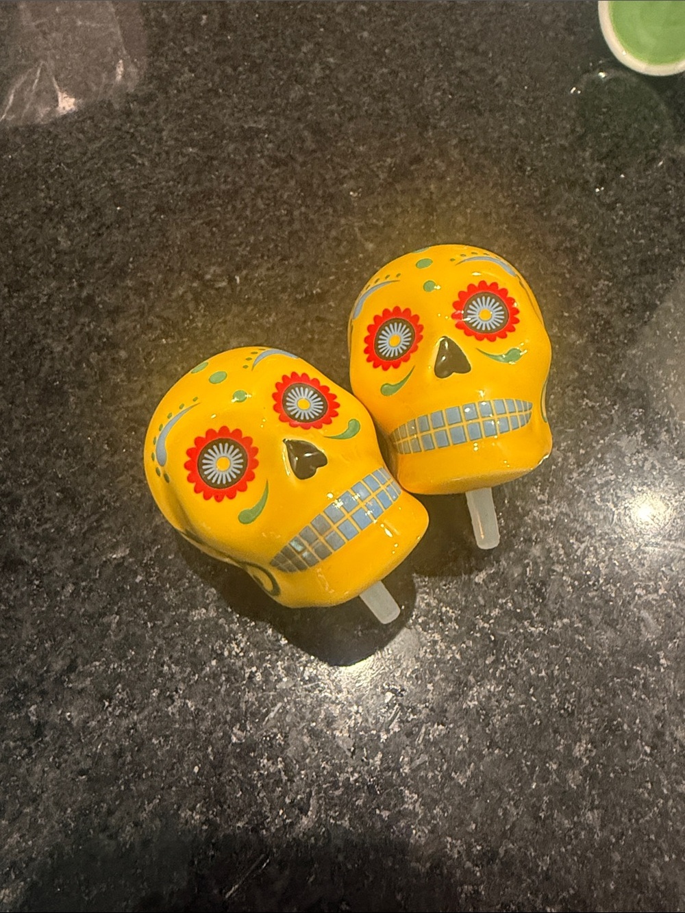 Nora Fleming Mini - retired A187 no bones about it yellow skulls